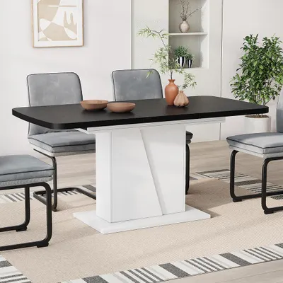 Obrázok produktu pre Jedálenský stôl Vicco Fenaro Čierna/biela 120 x 80 cm rozšíriteľná, Model 56582