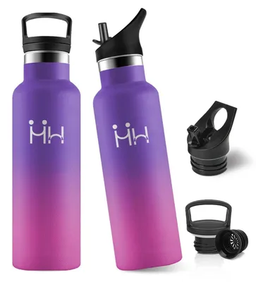 Produktbild von Thermosflasche 500ml, Trinkflasche mit Strohhalm, Kohlensäure Geeignet, Vakuum E