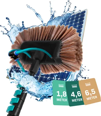 Produktbild von VONROC VONROC Teleskop-Waschbürste - 6,50m - Inkl. Bürstenkopf, Fensterreiniger, Wasserschlauch und Seifenspender
