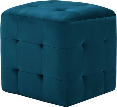 Obrázok produktu pre vidaXL Puf 2 ks modrý 30x30x30 cm zamatová látka