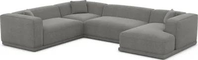 Produktbild von Strukturstoff U-Form XXL Wohnlandschaft Diora Grau Rechts