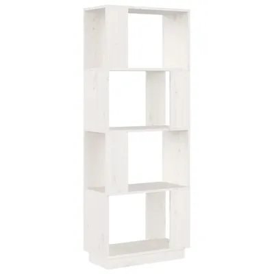 Zdjęcie produktu dla vidaXL Regał/przegroda do pokoju biały 51x25x132 cm lite drewno sosnowe