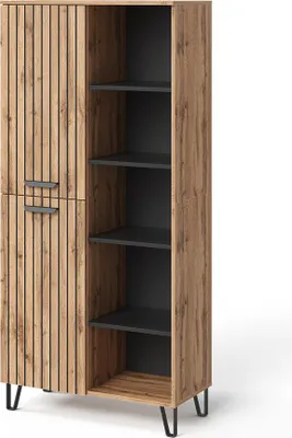 Produktbild von Garderobe Vicco Amber Eiche Wotan 80 x 172 cm mit 5 offenen Fächern, Model 55548