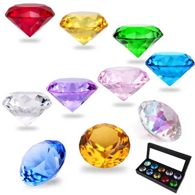 Imagen del producto de Solidchoice - Juego de 10 sujetapapeles de cristal con diamantes de colores