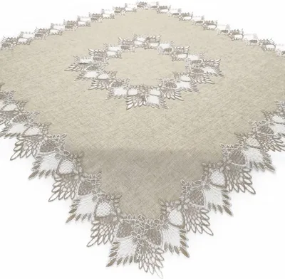 Produktbild von Spitzendecke / Beige / Hellbraun / 85x85cm /  Tischwäsche / Tischdeko /  Mitteldecke / Unterdecke /  Tafeldecke / TW881839