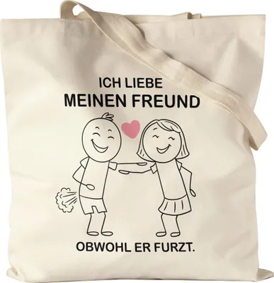 Produktbild von Ich Liebe Meinen Freund Obwohl Er Furzt Stoffbeutel Jutebeutel Canvas Liebesbeweis Herzensmenschen Paar Liebling Furz Pups Liebe