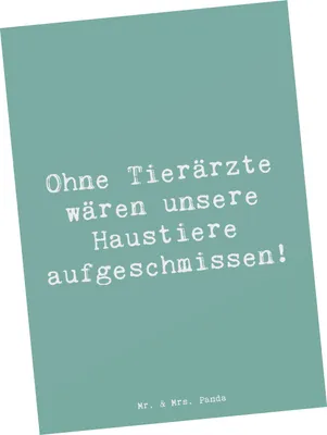 Produktbild von Mr. & Mrs. Panda Postkarte Spruch Tierarzt Helden - Meeresbrise - Geschenk, handgefertigte Geschenke, Beruf, für Berufstätige, Berufsalltag, Hilfsbereitschaft, Tiere