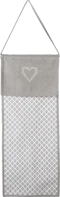 Immagine prodotto di Clayre & Eef Borsa per il pane 28x68 cm Grigio Bianco Cotone Cuori a quadri
