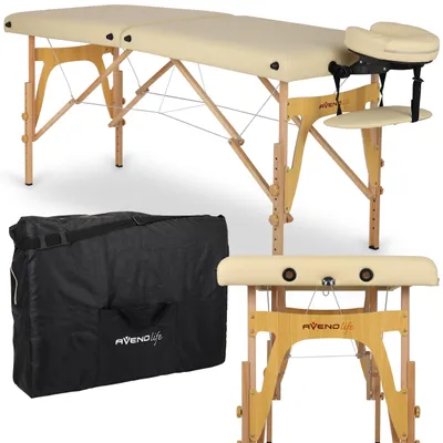 Produktbild von HABYS Sonia 2 Zonen Massageliege, Klappbar | Kosmetikliege, Massagetisch, Massagebank, Vollholz | 165 x 60 cm, Belastung bis 250 kg