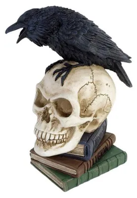 Raben-Skulptur, handbemalt, Kunstharz, ca. 200x80x100 mm