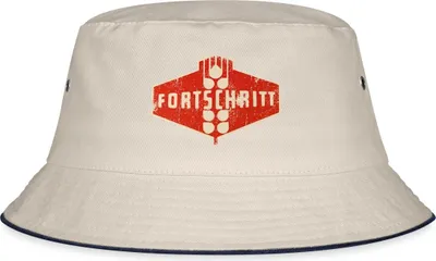 Produktbild von Spreadshirt DDR Fortschritt Traktor Landmaschine Fischerhut, L/XL (Caps), Natur/Navy