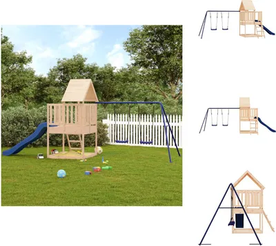 Produktbild von vidaXL Spielturm Massivholz Kiefer - Schaukeln & Spieltürme
