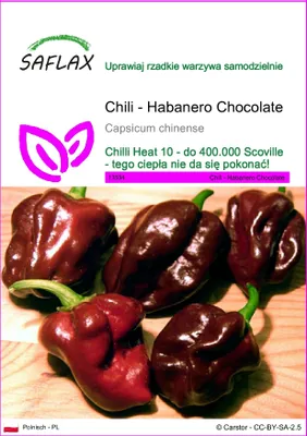 Zdjęcie produktu dla SAFLAX - Chili - Habanero Chocolate - 10 Nasiona - Capsicum chinense