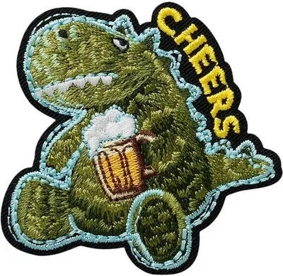 Produktbild von Mono-Quick 16225 - Dino Cheers, Crazy Tier Applikation, Bügelbild, Patch, Aufnäher
