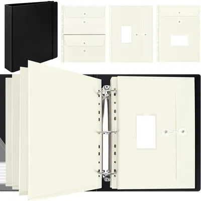 Immagine prodotto di Raccoglitore ad anelli Uquelic A4 tasca portadocumenti set da 10 nero
