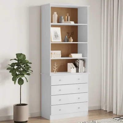 Immagine prodotto di Maison Exclusive - Libreria con cassetti ALTA Bianca 77x35x186,5 cm Legno di pino