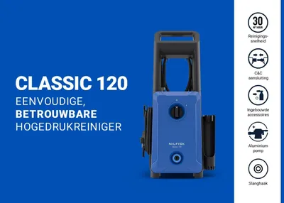 Productafbeelding van Hogedrukreiniger - Buitenreiniger - Terrasreiniger - Autoreiniger - 120 Bar Werkdruk - 1600 Watt