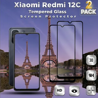 Zdjęcie produktu dla 2-częściowy ochraniacz ekranu Xiaomi Redmi 12C - szkło hartowane 9H - 3D w super jakości