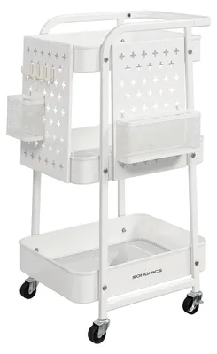 Image de Chariot de rangement en acier – Chariot de stockage – Organisateur de rangement – Robuste – 32,3 x 49,4 x 73,9 cm