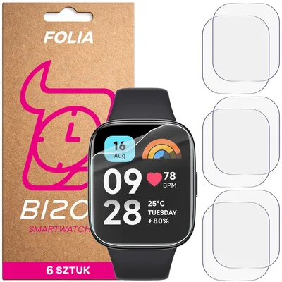 Produktbild von 6x Schutzfolie für den Bildschirm für Xiaomi Redmi Watch 3 Active, Bizon Watch HydroFlex