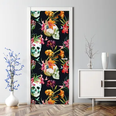Produktbild von Dekorative selbstklebend Klebefolie Türtapete Türaufkleber Aufkleber Retro Formen weiß 70 x 200 cm
