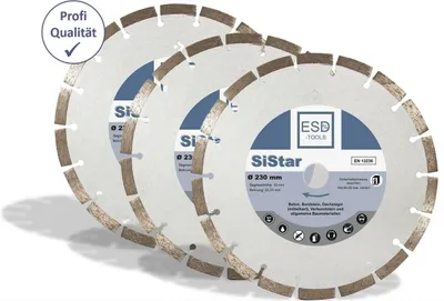 Produktbild von 3x Profi Diamanttrennscheibe 230 mm Beton Verbundstein - Diamant Trennscheibe 230 mm