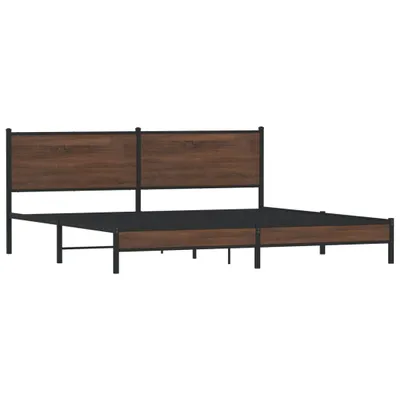 Produktbild von vidaXL Metallbett ohne Matratze Braun Eichen-Optik 193x203 cm