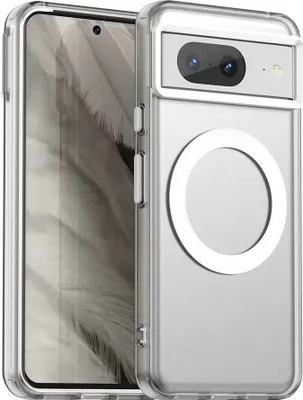 Immagine prodotto di Custodia magnetica per Google Pixel 8, sottile custodia traslucida opaca antiurto Bianco