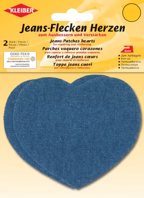 Zdjęcie produktu dla KLEIBER 34323 KLEIBER Jeans naszywki serca, 85 x 105 mm, średni niebieski
