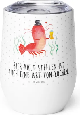Produktbild von Mr. & Mrs. Panda Thermo Becher Hummer Weizen - Weiß - Geschenk, thermosbecher, Meer, glühweinbecher, Garnelen, Kneipe, kaffee tasse, Bier, Thermobecher, Kochen, Gasthaus