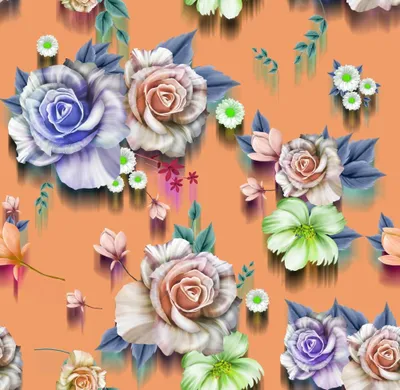 Image de DÉCORDS D'EXTÉRIEUR OXFORD - motif de roses sur un I DR100 orange