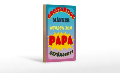 Produktbild von Holzschild Spruch 12x18 cm grossartige Männer werden Papa