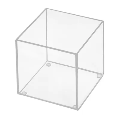 Produktbild von Aufbewahrungsbox aus Acrylglas 100x100mm, 100mm Hoch,  transparent / durchsichtig / Kunststoff / Quadratisch / Sammelbox / Warenschütte / ohne Deckel - Zeigis®