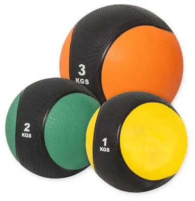 Produktbild von GORILLA SPORTS® Medizinball - 6kg Set, 1kg, 2kg, 3kg Gewichte, mit griffiger Oberfläche, aus Gummi - Slam Ball, Gewichtsball, Trainingsball, Slamball