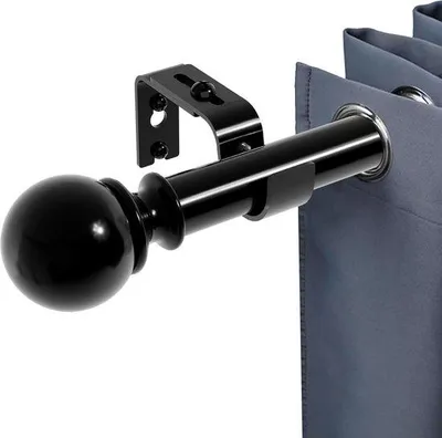 Obrázok produktu pre Čierna závesná tyč 70–237 cm s krúžkami