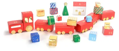 Produktbild von DIY Adventskalender-Set Weihnachtszug mit 24 Schachteln - Einheitsgröße