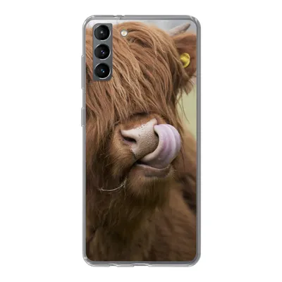 Produktbild von MuchoWow® Handyhülle Schutzhülle Hülle für Samsung Galaxy S21 Plus Schottischer Highlander - Braun - Tiere Silikon Softcase Handy Hülle - Handy-Tasche