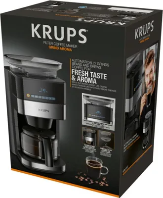 Obrázek produktu pro Krups Aroma Partner KM8328, Kávovar na překapávanou kávu, 1,25 l, Kávová zrna, Mletá káva, Vestavěný mlýnek, 1000 W, Černá