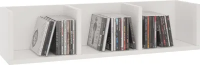 Produktbild von CD DVD Regal STARS Wandregal Hängeregal mit 3 Ablagefächern in weiß, Dekorationsregal