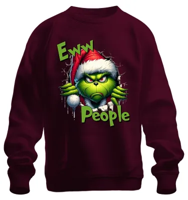 Produktbild von Eww People Grinch Weihnachtsmuffel grimmig lustig Geschenk Sweatshirt Pullover, Burgundy, S