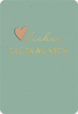 Produktbild von Allgemeine Wünsche Moments Collection Karte mit Briefumschlag Herzlichen Glückwunsch Kork Herz