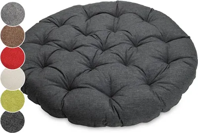 Produktbild von sunnypillow Polster für Papasansessel | rund Durchmesser 120 cm Dicke 15cm | UV beständig wasserdicht Outdoor/Indoor | Anthrazit