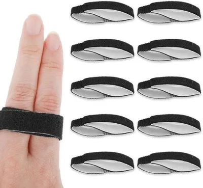 Produktbild von Fingerstütze - Schwarz - Wasbar - Ideal für Verletzungen - 10 Stück - Fingerstützstangen