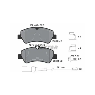 Produktbild von Textar Bremsbeläge hinten für Ford Transit Custom V362 Transit V363