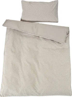 Produktbild von Schardt Baumwoll Wende Bettwäsche 2 teilig Bettbezug 100 x 135 cm Kopfkissenbezug 40 x 60 cm Pünktchen beige
