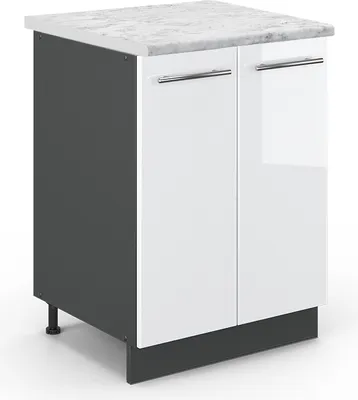 Immagine prodotto di Mobiletto base cucina Vicco Fame-Line Bianco lucido 60 cm , PL Marmo, Model 46678