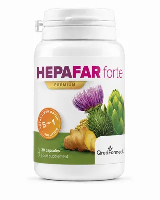Obrázok produktu pre HEPAFAR FORTE – Prírodný doplnok stravy a produkt pre podporu zdravia – 30 kapsúl