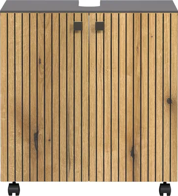 Produktbild von trendteam Bad Waschbeckenunterschrank Pure Bliss Evoke Eiche/Anthrazit Melamin B/H/T ca. 60/64/42 cm