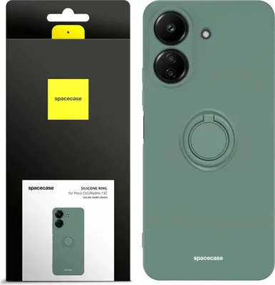 Immagine prodotto di Custodia in silicone SPACECASE Custodia ad anello in silicone per Redmi 13C 4G / Poco C65 verde