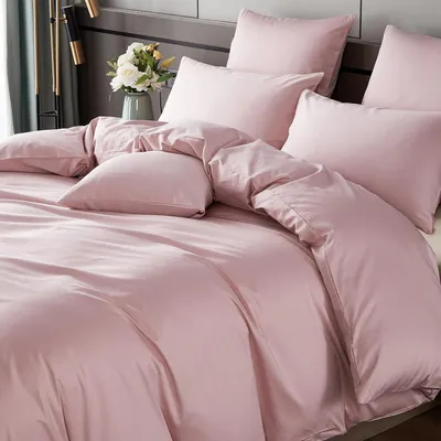 Immagine prodotto di Set di lenzuola 135x200 cm, cotone, raso Mako, rosa tenue, 2 pezzi,  Öko-Tex